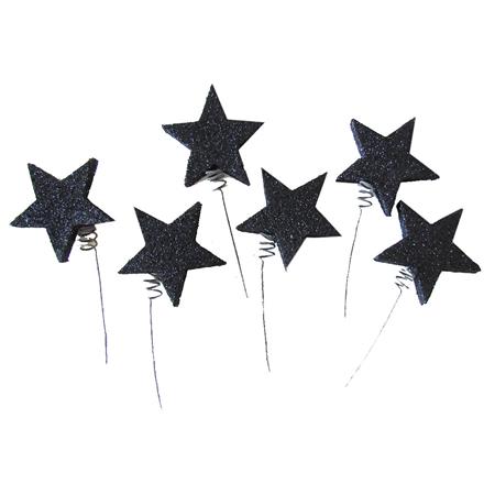 Pinches gibré estrellas negras 6u